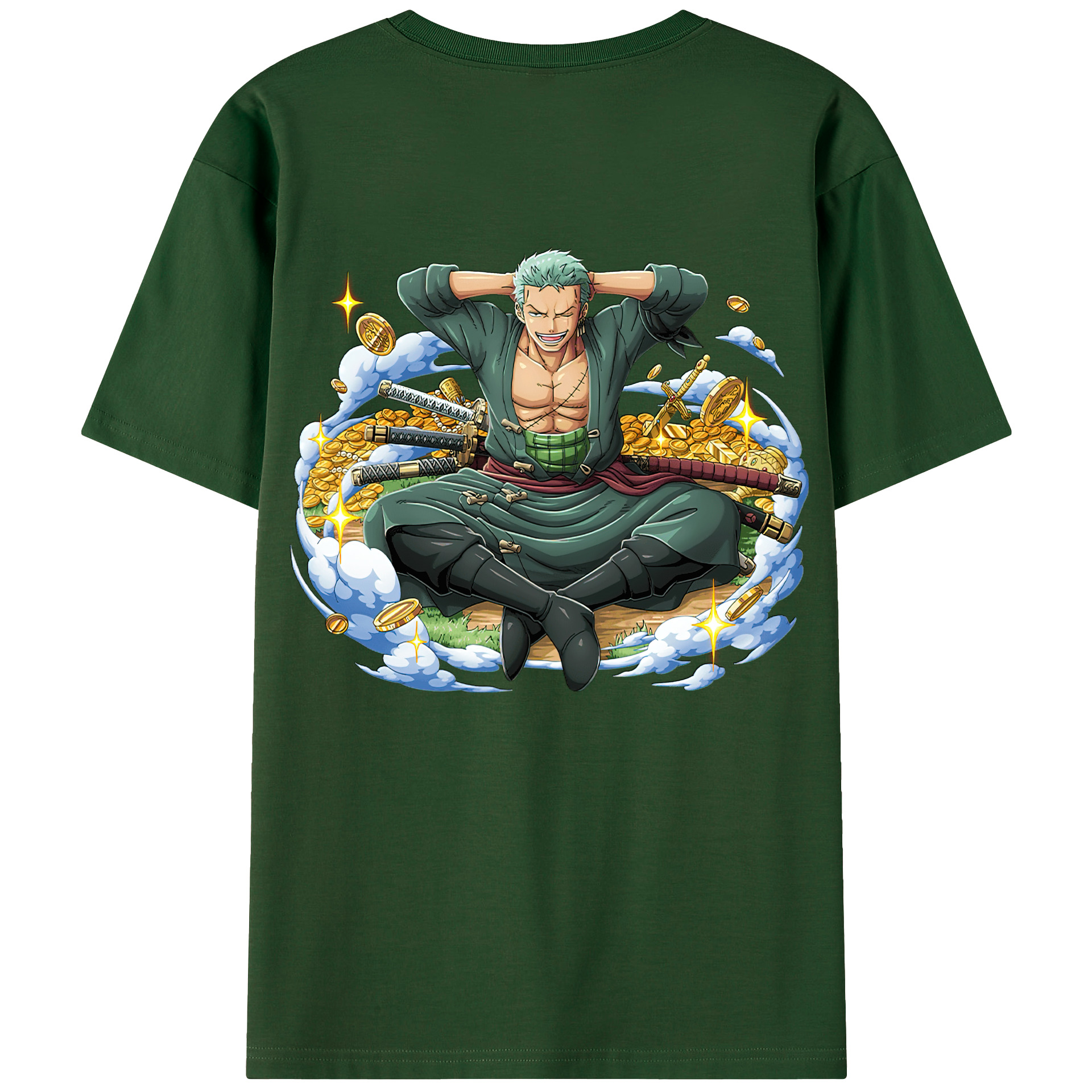 ワンピース ロロノア・ゾロ ONE PIECE Roronoa Zoro 綿100％半袖Tシャツ（背面プリント）